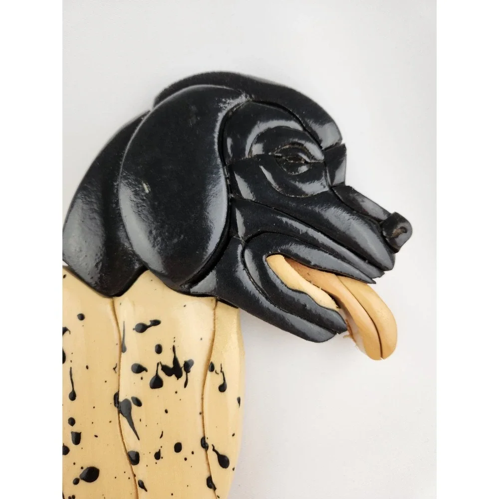 Wood Intarsia Stabyhoun English Setter Field Dog Pointer Handmade Wall Artisan‎